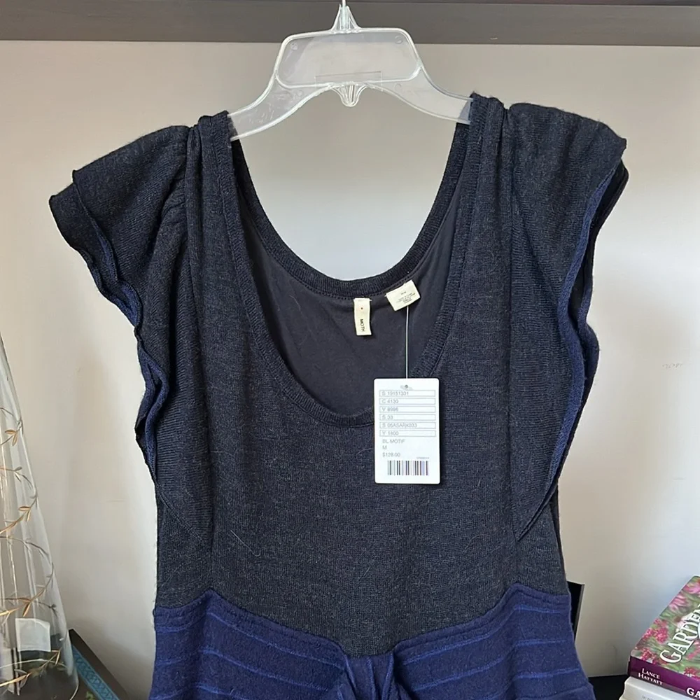 New Anthropology dress in size M and colors dark gray and two shades of blue - Picture 2 of 14
